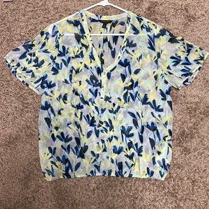 Sheer dolman style floral print top
